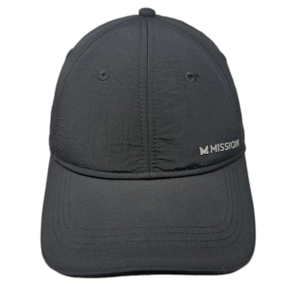 Mission Baseball Cap Black One Size Cooling Mesh Perforated Strapback Active Hat